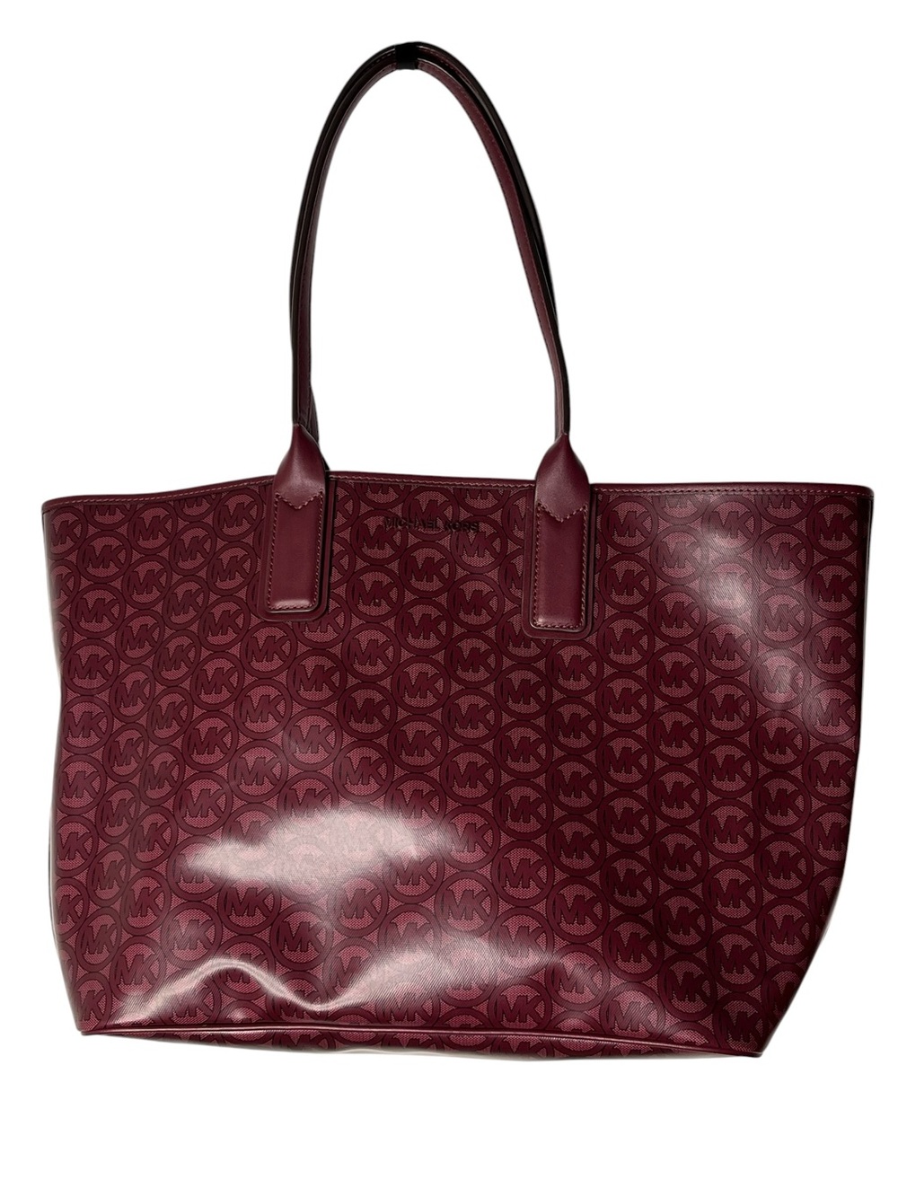 MICHAEL Michael Kors Jodie Merlot MK Monogram Large Canvas Tote Bag